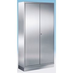 Edelstahlschrank, Wäscheschrank, 4 Fachböden, 1 Hutboden, Kleiderstange mit 3 Ha