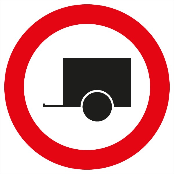 §52/6d Fahrverbot für KFZ mit Anhängern | flaches Verkehrszeichen