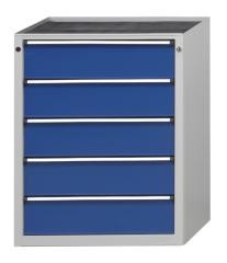 Schubladenschrank ohne Platte, Breite 910 mm, Schubladentraglast 200 kg, 5 Schubladen, Front enzianb