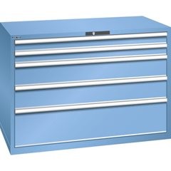 Schubladenschrank, 5 Schubladen, BxTxH 1431 x 725 x 1000 mm, lichtgrau.