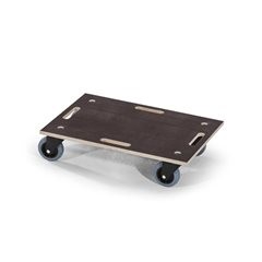 Transportroller ROLLBOY, Siebdruckplatte, Gummibereifung, ohne Beschriftung.