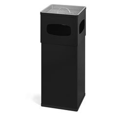 Kombiascher, Aluminium, Volumen 50 l, BxHxT 300 x 820 x 300 mm, schwarz.