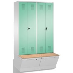 EVOLO Garderobenschrank, zueinander schlagende Türen, mit Aufbewahrungsbox, 4 Ab