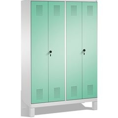 EVOLO Garderobenschrank, zueinander schlagende Türen, 4 Abteile, Abteilbreite 30