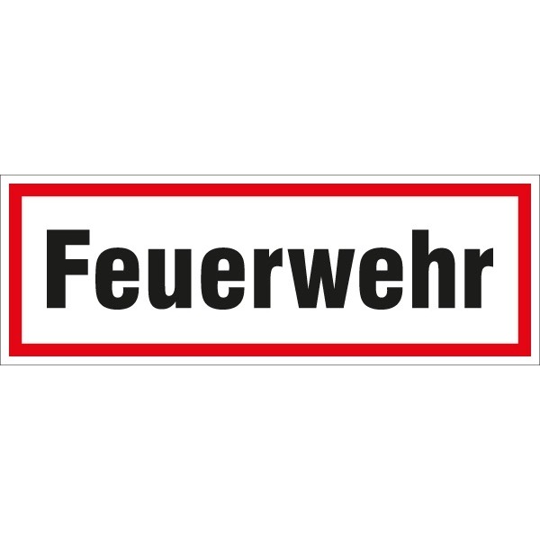 Hinweisschild Feuerwehr 297x105/1.5mm