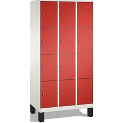EVOLO Fächerschrank, mit Füßen, 3 Abteile, je 4 Fächer, Abteilbreite 300 mm, ver