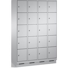EVOLO Fächerschrank, mit Sockel, 4 Abteile, je 5 Fächer, Abteilbreite 300 mm, we