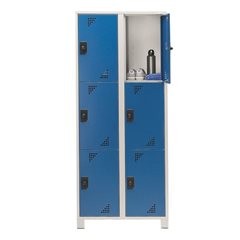 3er-Schließfachschrank Bremen, 2 Abteile, lichtgrau, Breite 800 mm, 6 Fächer.