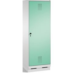 EVOLO Garderobenschrank, Tür über 2 Abteile, mit Sockel, 2 Abteile, 1 Tür, Abtei