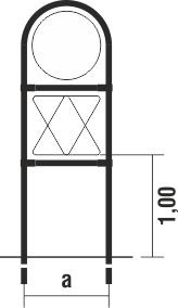Rohrrahmen Type V1 Seitenlänge 1000 mm und dm 960mm