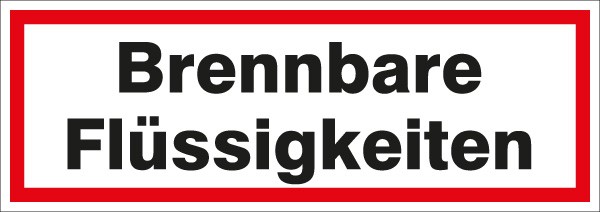 Hinweis-Aufkleber Brennbare Flüssigkeit 297x105mm