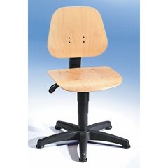 Arbeitsdrehstuhl, mit Gasfeder-Höhenverstellung, Buchenschichtholz, mit Bodengleitern, ab 3 Stk.