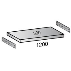 Zusatzboden für Archiv-Steckregal, Tiefe 300 mm, Breite 1200 mm.