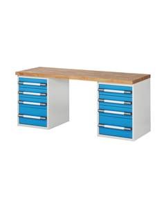 Werkbank, Baukastensystem Serie 7000, 8 Schubladen, BxT 1500 x 700 mm.