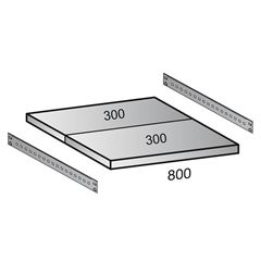 Fachboden für CLEANA-Steckregal, Bodenbreite 800 mm, Tiefe 600 mm.