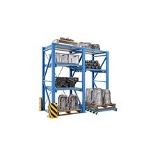 Schwerlast-Auszugregal, Einschubbreite 890 mm, Tiefe 860 mm, Anbauregal, resedagrün.