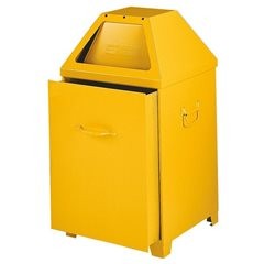 Abfallbehälter, 80 l, feuerhemmend, Einsatz herausziehbar, weißaluminium.