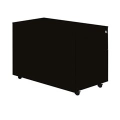 Schubladencontainer mit Rollen, HxT 570 x 800 mm, 1 Materialschub, 1 Hängeregistratur, graphitschwar