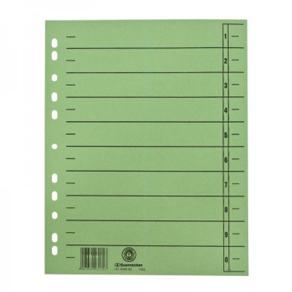 Soennecken Trennblätter 1462 DIN A4 230g RC Karton gn 100 St./Pack.