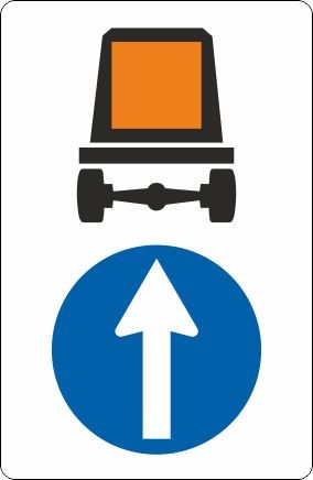 §52/15a-b Vorgeschriebene Fahrtrichtung für Fahrzeuge mit gefährlichen Gütern | Alform Verkehrszeich