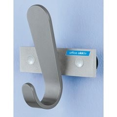 Garderobenleiste, 1 Mantelhaken, HxBxT 130 x 120 x 60 mm, VE 2 Stück, Hakenfarbe Schwarz.