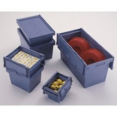 Mehrweg-Stapelbehälter mit Klappdeckel, Volumen 38 l, ab 1 Stück.