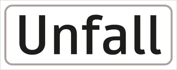 §54/5 Zusatztafel Text: Unfall