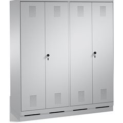 EVOLO Garderobenschrank, zueinander schlagende Türen, 4 Abteile, Abteilbreite 40