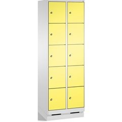 EVOLO Fächerschrank, mit Sockel, 2 Abteile, je 5 Fächer, Abteilbreite 300 mm, li