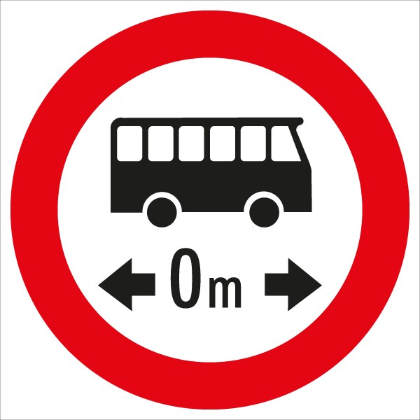 §52/7f Fahrverbot für Omnibusse mit Längenangabe | flaches Verkehrszeichen