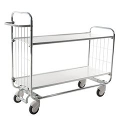 Verzinkter Etagenwagen, Tragfähigkeit 250 kg, 2 Böden, LxBxH 1395 x 470 x 1120 m