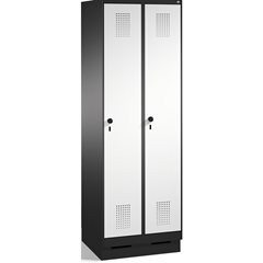 EVOLO Aufbewahrungsschrank, mit Sockel, 2 Abteile, Abteilbreite 300 mm, mit 8 Fa