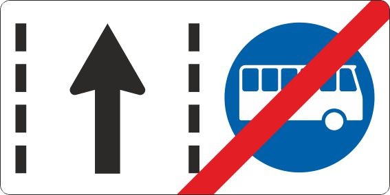 §53/25a Ende eines Fahrstreifens für Omnibusse | flaches Verkehrszeichen