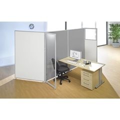 Trennwand, Filz, Rahmen lichtgrau, 1300 x 1300 mm.