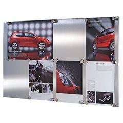 Edelstahl-Magnetwand, matt gebürstet, BxH 600 x 965 mm.
