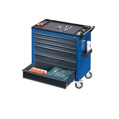 Werkstattwagen JUMBO, mit 6 durchgehenden Schubladen, HxBxT 935 x 900 x 460 mm, enzianblau.