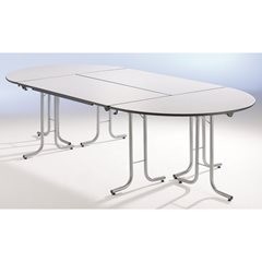 Anbautisch zu Klapptisch, Plattenform Viertelkreis, 700 x 700 mm, Gestell schwar