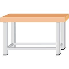 Schwerlast-Werkbank, Plattenbreite 1500 mm, ohne Unterbau, Plattenstärke 50 mm.