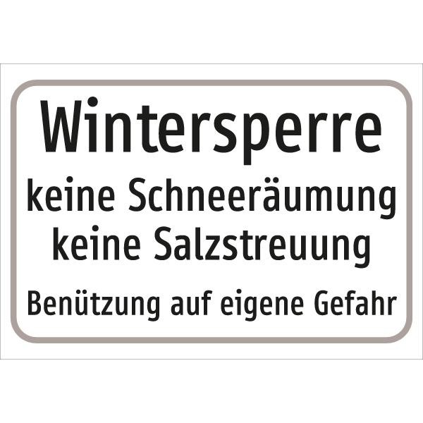 §54/5 Wintersperre, keine Schneeräumung, keine Salzstreuung, Benützung auf eigene Gefahr | C-Sign,