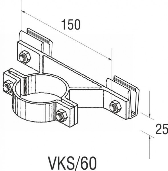 Lasche für einseitige Befestitung Type VKS/60