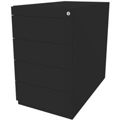 Standcontainer Note™, mit 4 Universalschubladen, Tiefe 775 mm, schwarz.