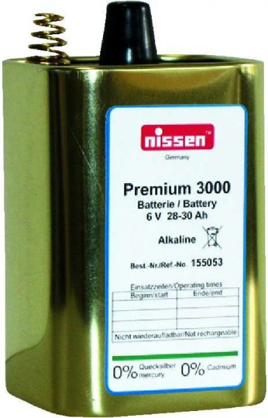 Batterie Premium 3000. 6 V. 28-30 Ah. Alkaline