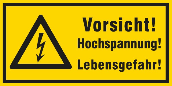 Hinweis-Aufkleber Hochspannung 200x100mm