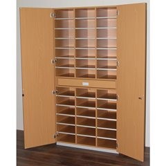 Sortierschrank mit Flügeltüren und Sortiertisch, HxBxT 1864 x 913 x 440 mm, 39 F