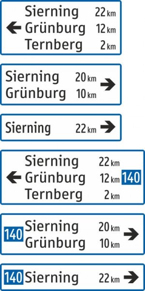 §53/13b Wegweiser | dreizeilig flache Ausführung