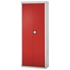 Magazinschrank mit Sichtlagerkästen, HxBxT 1740 x 680 x 280 mm, zweifarbig, Korpus grau, Türen grün,