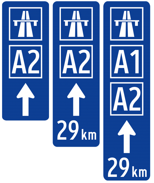 Hinweise zur Autobahn Hinweis zur Autobahn flach