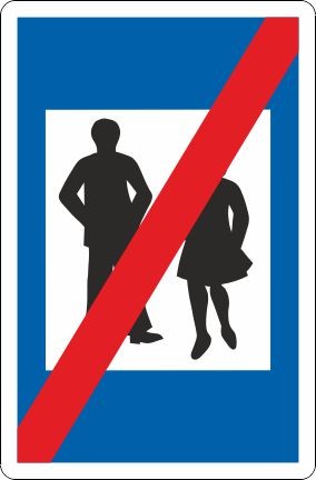 §53/9b Ende einer Fußgängerzone | Alrond Verkehrszeichen