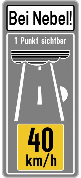 Nebelwarntafel 40 km/h