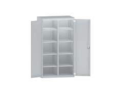 Schwerlastschrank aus Stahl, 8 Fachböden, lichtgrau/lichtblau.